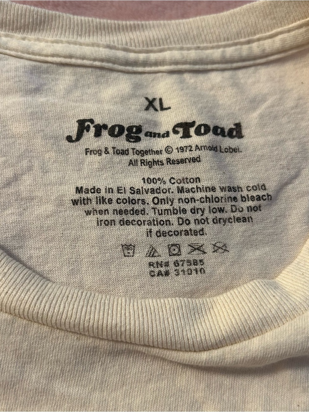 Frog and Toad off white short sleeve cotton t-shirt unisex size XL - Picture 4 of 6